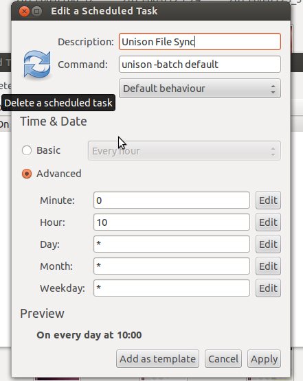 Editing a Scheduled Task